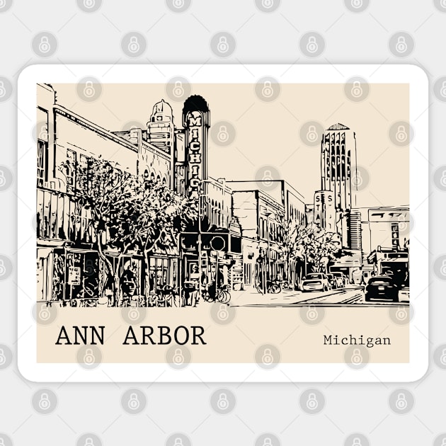 Ann Arbor Michigan Sticker by Lakeric